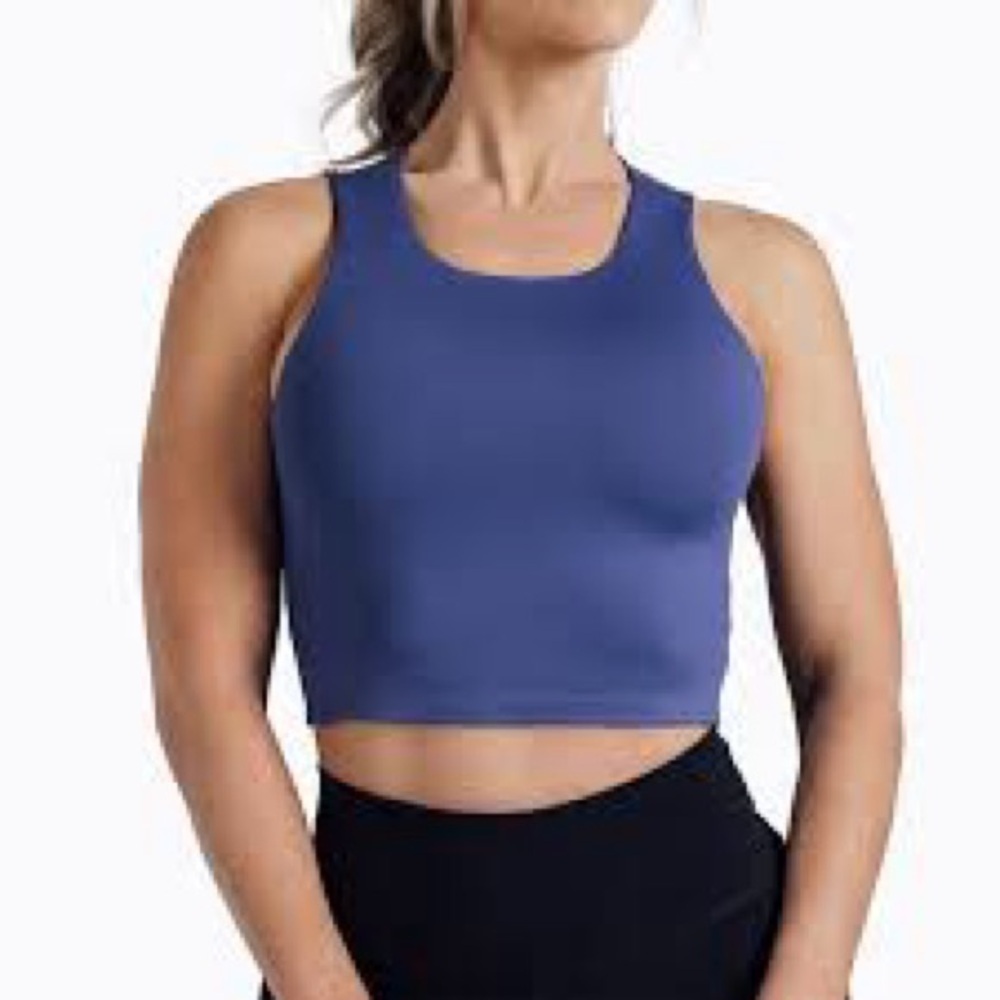 Athleta Conscious Crop Tank Top In Blue Periwinkle Color